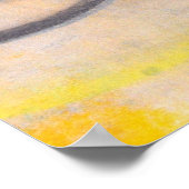 グレーと黄色の抽象芸術アート ポスター (角)