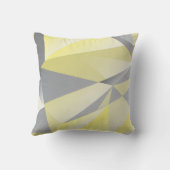 グレーと黄色の抽象芸術三角形パターン クッション (裏面)