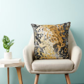 グレーと黄色の抽象芸術 クッション (椅子)