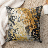 グレーと黄色の抽象芸術 クッション (ブランケット)