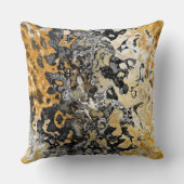 グレーと黄色の抽象芸術 クッション (裏面)