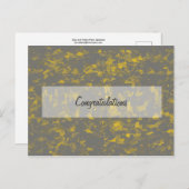 グレーと黄色の絵を描スプラッシュ ポストカード (正面/裏面)