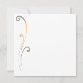 グレーと黄色の色あせた結婚式招待状 招待状 (裏面)