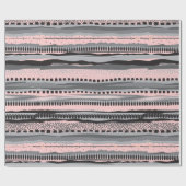 グレーと黄色の部族の幾何学的形状パターン ラッピングペーパー (フラット)