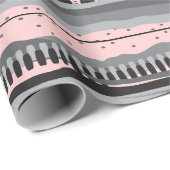 グレーと黄色の部族の幾何学的形状パターン ラッピングペーパー (ロールコーナー)