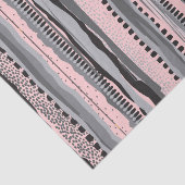 グレーと黄色の部族の幾何学的形状パターン 薄葉紙 (詳細)