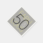 グレーと黄色50 & Fabuous Paper Napkin スタンダードカクテルナプキン (角)