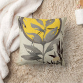 グレーと黄芸術的色の抽象芸術水色 クッション (ブランケット)