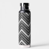 グレーと黒のスケッチのシェブロン ウォーターボトル (左面)