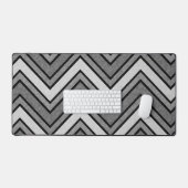 グレーと黒のスケッチのシェブロン デスクマット (キーボード&マウス)