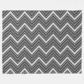 グレーと黒のスケッチのシェブロン フリースブランケット (正面(横))