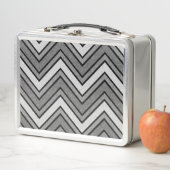 グレーと黒のスケッチのシェブロン メタルランチボックス (インサイチュ)