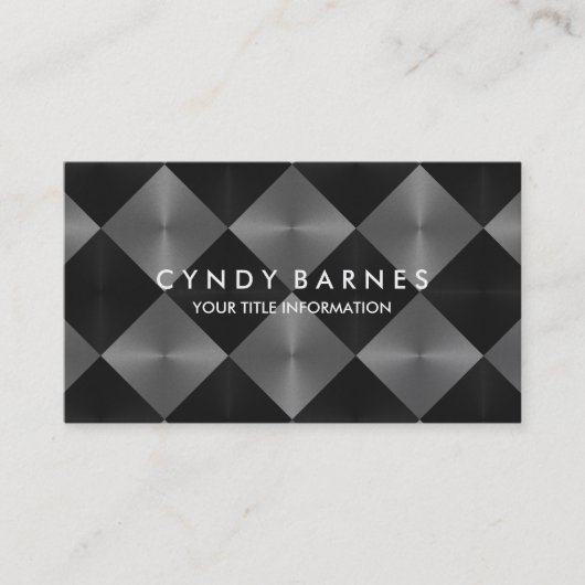 グレーと黒のタイルの名刺 名刺 (正面)