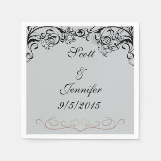 グレーと黒のナプキン スタンダードカクテルナプキン