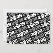 グレーと黒のポープリントの卒業写真 招待状 (裏面)