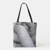 グレーと黒の布のソファ トートバッグ (裏面)