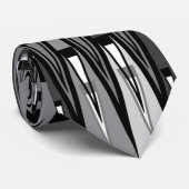 グレーと黒の幾何三角形デザイン、 ネクタイ (ロール)