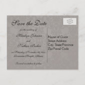 グレーと黒の日付はがきを保存 案内ポストカード (裏面)