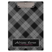 グレーと黒の格子模様 クリップボード (正面)