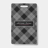 グレーと黒の格子縞 バッジ (Back)