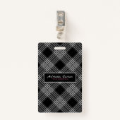 グレーと黒の格子縞 バッジ (正面クリップ)