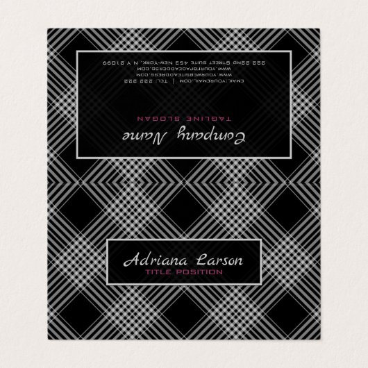 グレーと黒の格子縞 名刺 (外部フラット)