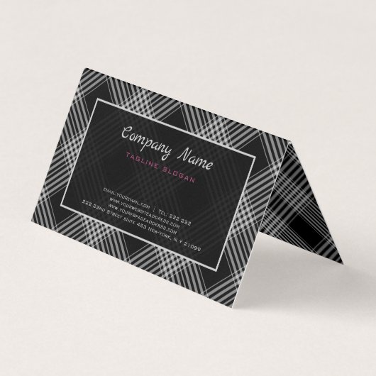 グレーと黒の格子縞 名刺 (裏面)