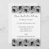 グレーと黒の自転車のパターン 招待状 (裏面)