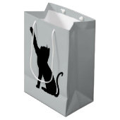 グレーと黒猫 ミディアムペーパーバッグ (正面アングル)