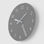 グレーどこかで5時大きな時計 ラージ壁時計 (傾斜)