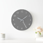 グレーどこかで5時大きな時計 ラージ壁時計 (ホーム)