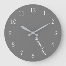 グレーどこかで5時大きな時計 ラージ壁時計