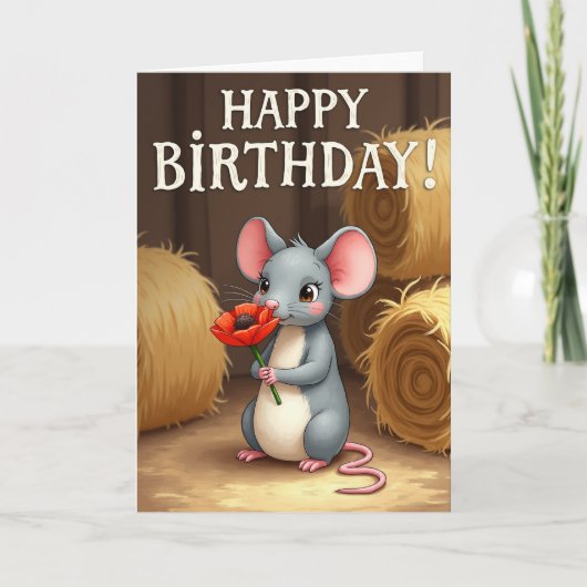 グレーな友達の誕生日カード カード (正面)