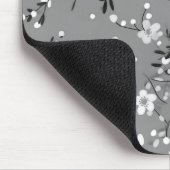 グレーにプリントの花束 マウスパッド (コーナー)