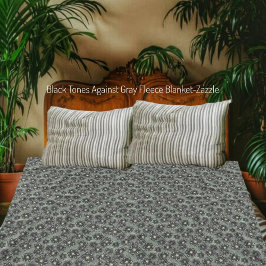 グレーに対する黒いトーン フリースブランケット