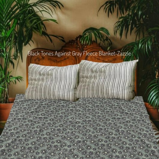 グレーに対する黒いトーン フリースブランケット