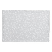 グレーに白淡い色の色 |リノプリント星模様 枕カバー (裏面-左)