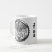 グレーのかっこいいホスピス看護師のカドゥケウスデザイン コーヒーマグカップ (正面左)