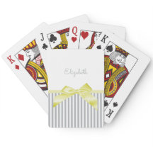 グレーのと名ガーリー前がストライプかわいい黄色い弓