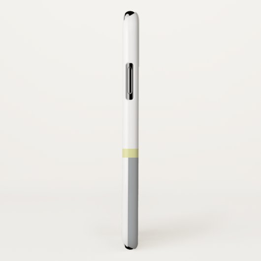 グレーのと名ガーリー前がストライプかわいい黄色い弓 Case-Mate iPhoneケース (裏面/右)