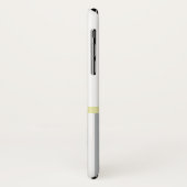 グレーのと名ガーリー前がストライプかわいい黄色い弓 Case-Mate iPhoneケース (裏面/左)