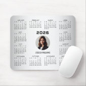 グレーのぼやけ背景カスタム写真2026カレンダー マウスパッド (マウス)