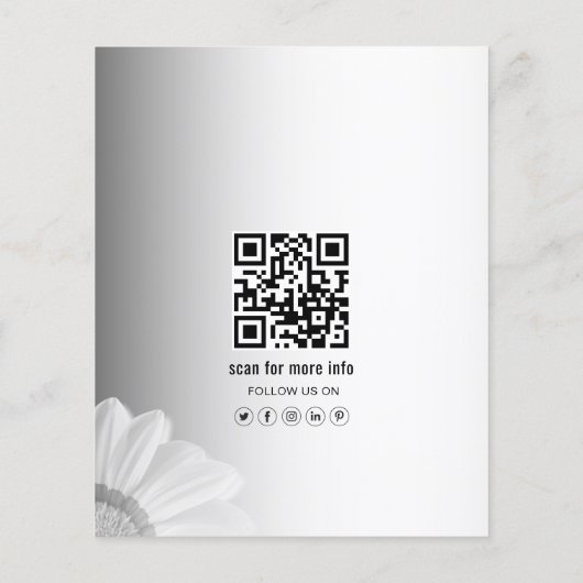 グレーのぼやけ背景SNS価格リスト チラシ (裏面)