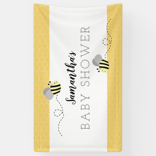 グレーのまわりに赤ちゃんシャワー 横断幕 (縦)