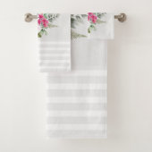 グレーのを持つ美しいヒョウストライプヘッド バスタオルセット (インサイチュ)