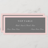 グレーのアッシュピンクのトップテーブルプランカード 招待状 (正面/裏面)