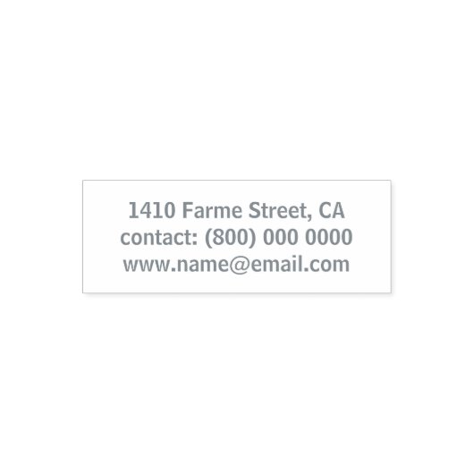 グレーのアド連絡レス情報 セルフインキングスタンプ (デザイン)