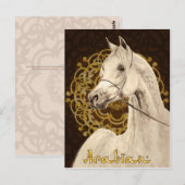 グレーのアラビア馬はがき ポストカード (正面/裏面)