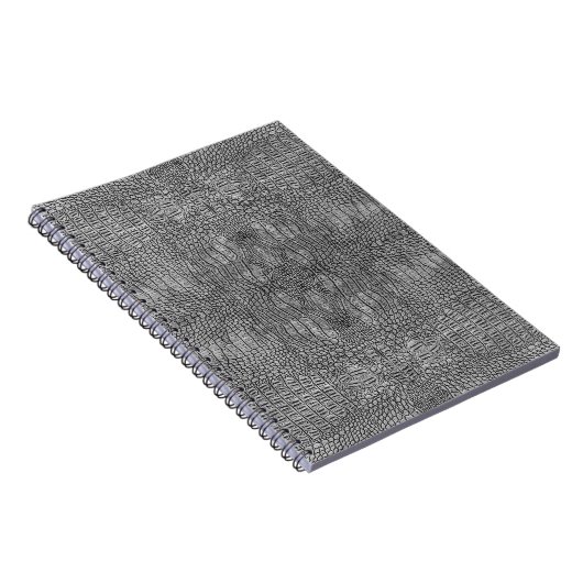 グレーのアリゲーターレザー ノートブック (右側)