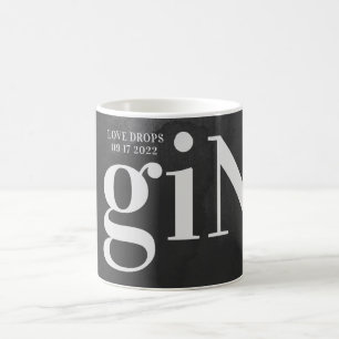 グレーのアートビッグモノグラムモダンボールド コーヒーマグカップ